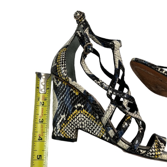 Derek Lam 10 Crosby Snake Print Ankle Strap Wedge Open Toe Heeled Sandals 7 - Picture 10 of 10